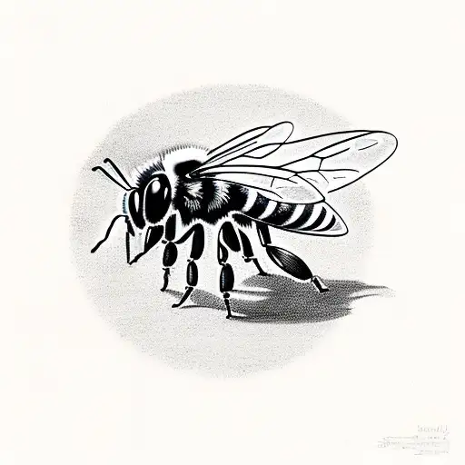 side view of a honey bee carrying a vine and a semi colon tattoo design idea