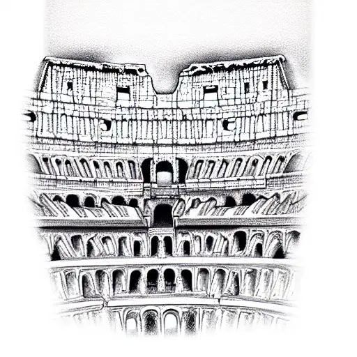 colosseum, highly detailed, 8k,tattoo tattoo design idea