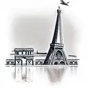 leaning tower of pisa, eiffel tower, barcelona, venice italy, florence italy, tr tattoo design idea