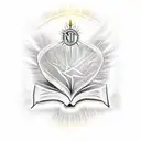 A realistic tattoo of an open Bible with rays of light shining out from its pages, symbolizing the client's devotion to the Bible and their faith tattoo design idea