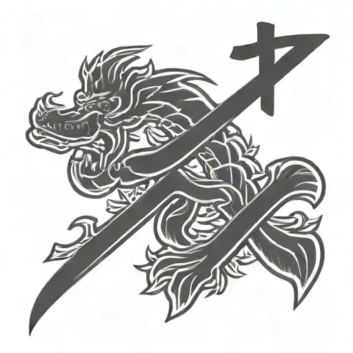 love kanji symbol with elements tattoo design idea