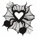 A spider weaving a web in the shape of a heart tattoo design idea
