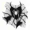 A spider weaving a web in the shape of a heart tattoo design idea