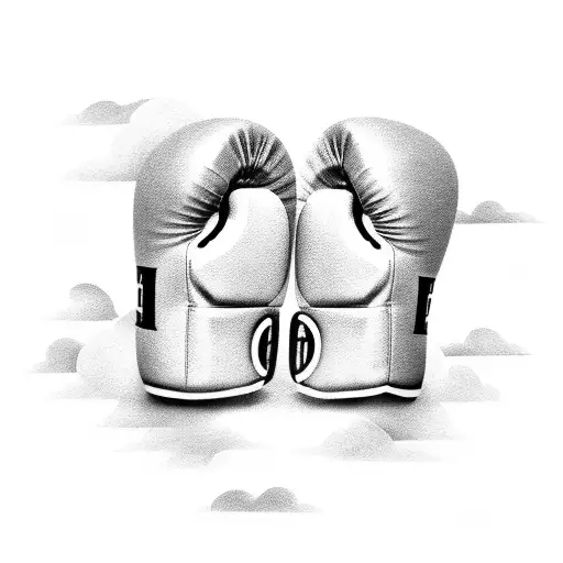 boxing gloves. Cross. clouds. praying hands  tattoo design idea