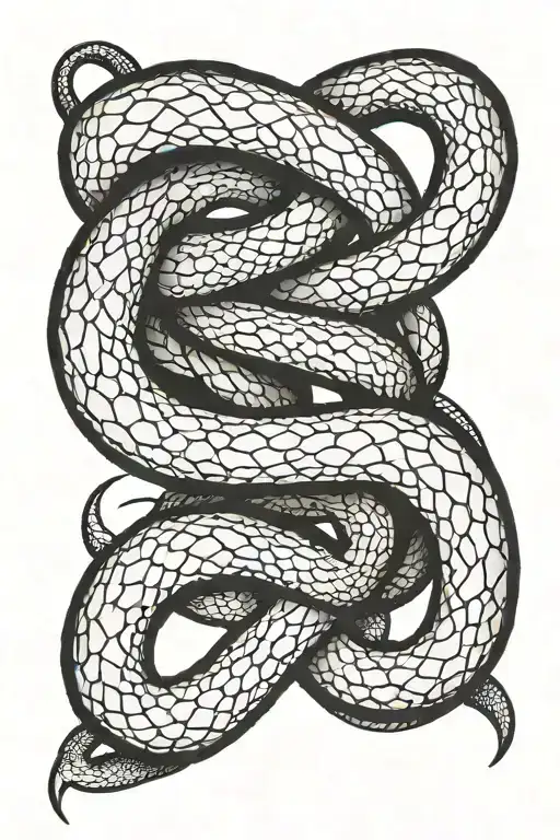 two snakes facing each other by making an infinity loop tattoo design idea