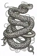 two snakes  making an infinity loop tattoo design idea