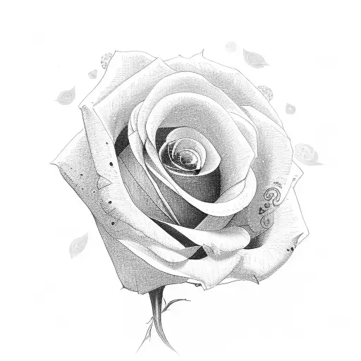 toilet paper roll with rose through center tattoo design idea