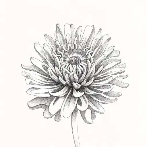 Chrysanthemum, lily, poppy, and aster boquet tattoo design idea