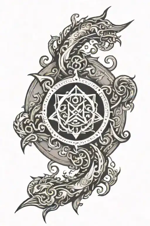 omega symbol tattoo design idea