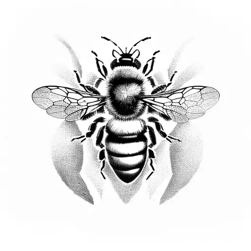 bee carved  out of marble  tattoo design idea