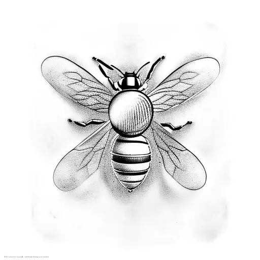 bee carved  out of marble  tattoo design idea