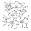 A flower bouquet with Lily hibiscus and Gerber daisy flowers  tattoo design idea