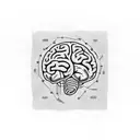 a brain that has its edges hanging out of a square to represent thinking outside the box tattoo design idea