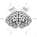 a brain that has its edges hanging out of a square to represent thinking outside the box tattoo design idea