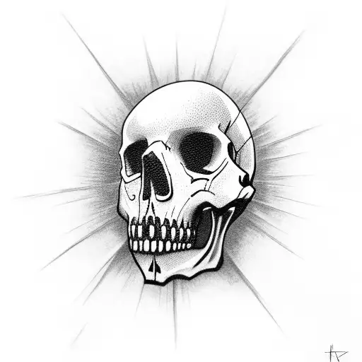 Sunbeams candy skull  tattoo design idea