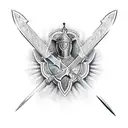 medieval knights sword tattoo design idea