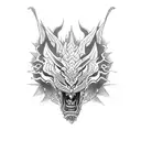 un dragon en un lado y un tigre en el otro lado tattoo design idea