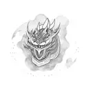 un dragon en un lado y un tigre en el otro lado tattoo design idea