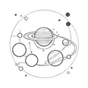 Solar System, planets orbiting around sun setting tattoo design idea