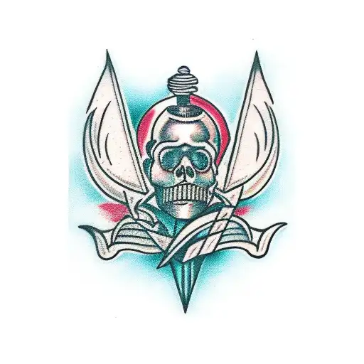 barbados trident tattoo design idea