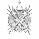barbados trident tattoo design idea