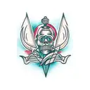 barbados trident tattoo design idea