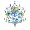 barbados trident tattoo design idea