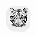 3 people represented by animals. oldest is a tiger, middle is a sea turtle, youngest is a panda bear tattoo design idea