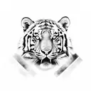 3 people represented by animals. oldest is a tiger, middle is a sea turtle, youngest is a panda bear tattoo design idea