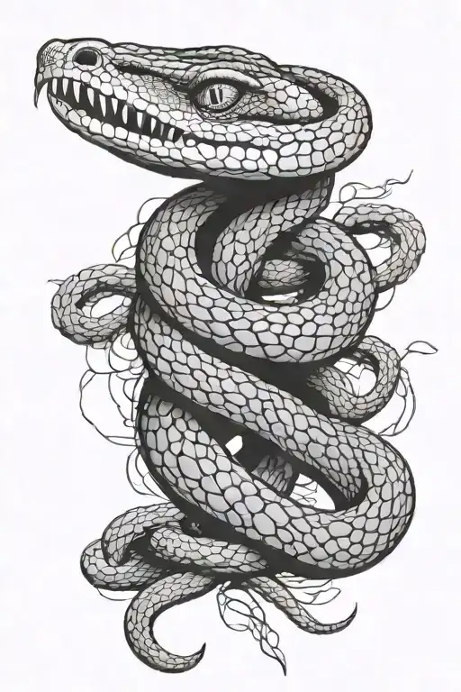 gadsden snake breaking free from chains tattoo design idea