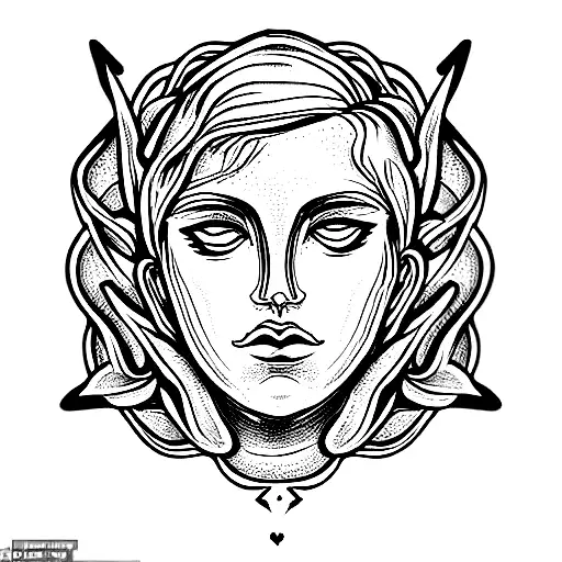 Fullbody:100, Anatomy:20, Greek Mythology:50, Philosophy:40, insanely detailed and intricate, e tattoo design idea