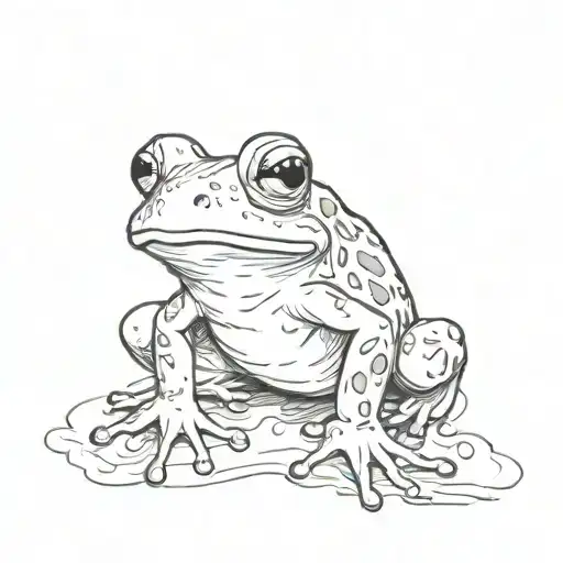 meme cute frog tattoo design idea
