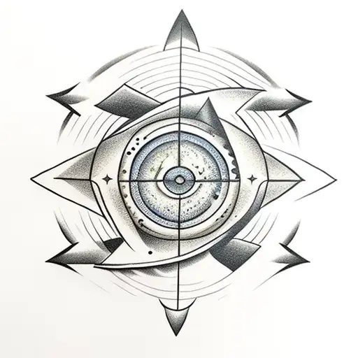 arrow pointed at the Milky way  tattoo design idea