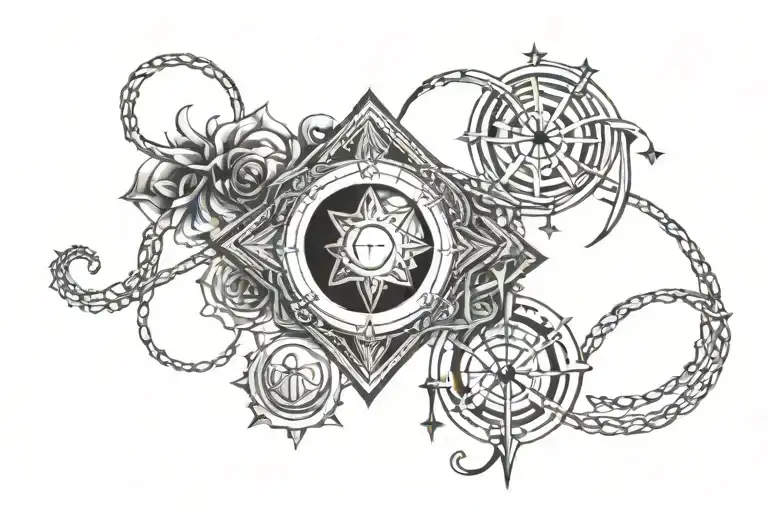 talisman against anxiety and depression tattoo design idea