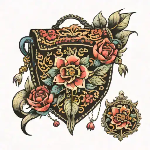 fancy bags tattoo design idea