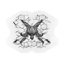 honeycomb arm sleeve tattoo design idea