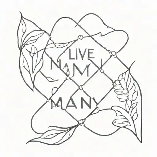 live many words tattoo design idea
