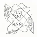 live many words tattoo design idea