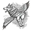 wolf, eagle, buck, wilderness, native America sleeve  tattoo design idea