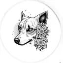 add round black boarder frame with american traditonal style flowers  tattoo design idea