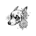 add round black boarder frame with american traditonal style flowers  tattoo design idea
