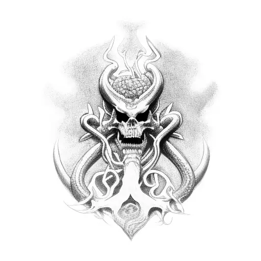 hydra, 3 head hydra, Lernaean Hydra, alpha legion banner tattoo design idea