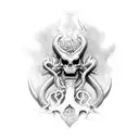 hydra, 3 head hydra, Lernaean Hydra, alpha legion banner tattoo design idea