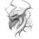 hydra, 3 head hydra, Lernaean Hydra, alpha legion banner tattoo design idea
