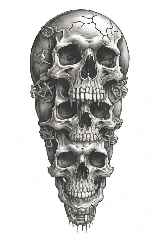 prison skulls tattoo design idea