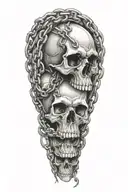 addiction skulls and chains wrapped tattoo design idea