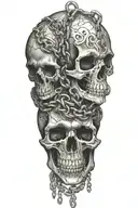 addiction skulls and chains wrapped tattoo design idea