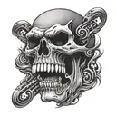 angry skull screaming tattoo design idea