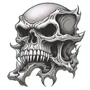 angry skull screaming tattoo design idea