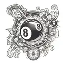 8 ball and casino tattoo design idea